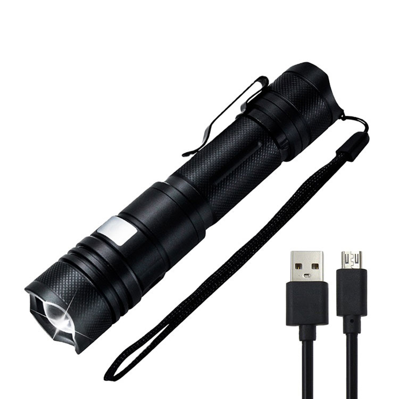 Flashlight Súmáil Uiscedhíonach LED Rechargeable Usb